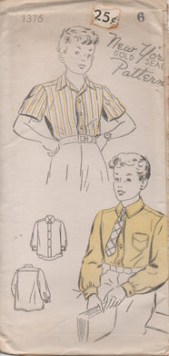 1940's New York Child's Button Up Shirt with or without Pocket - Chest 24