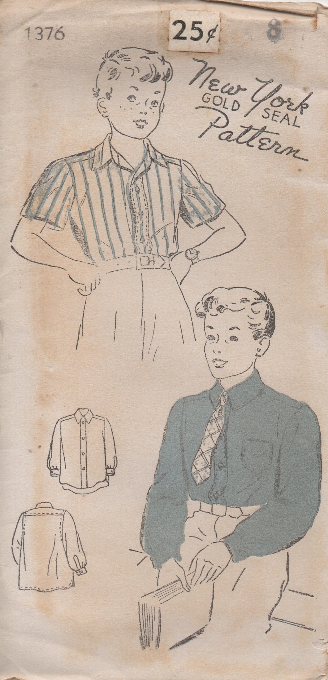 1940's New York Child's Button Up Shirt with or without Pocket - Chest 26