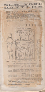 1940's New York Girl's Button Up Dress and Blouse with Two Sleeve Lengths - Chest 30" - No. 1805