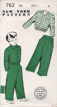 1950's New York Jacket with Elastic bottom and Pants with pockets - Chest 23" - No. 762