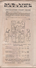 1940's New York Child's Overalls, Jacket and Cap Pattern - Vtg. Size 2 - Chest 21" - No. 1823