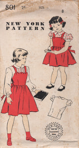 1950's New York Girl's One Piece Dress with Scallop option and Blouse - Chest 26" - No. 801