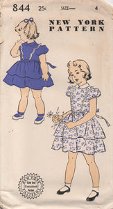 1950's New York Girl's Dress with Scallop detail Front and Double Skirt - Chest 23" - No. 844