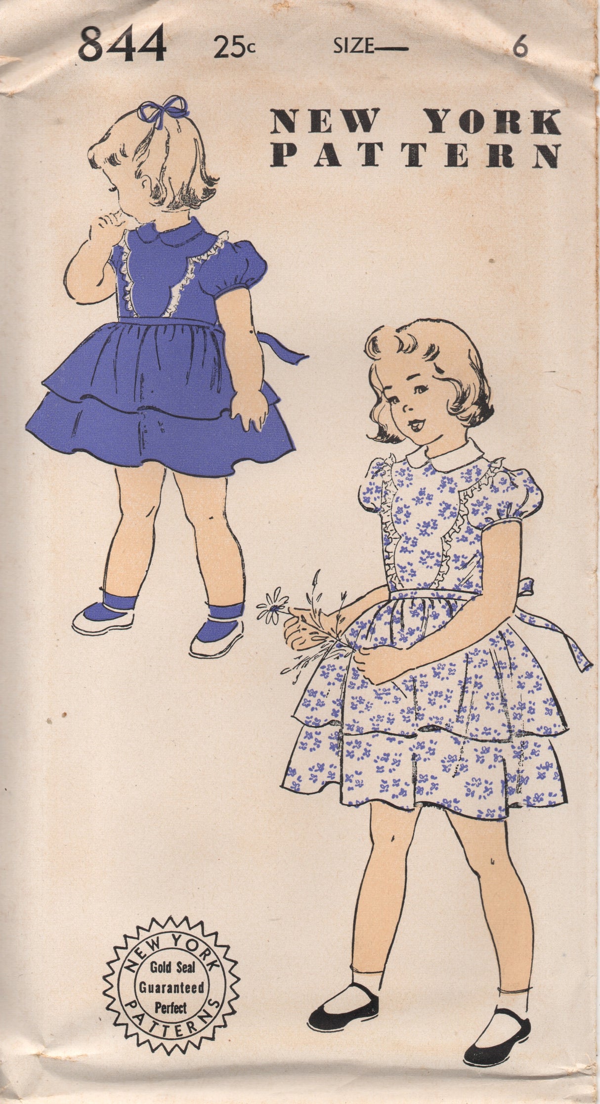 1950's New York Girl's Dress with Scallop detail Front and Double Skirt - Chest 24" - No. 844