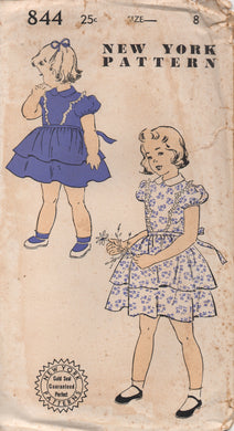 1950's New York Girl's Dress with Scallop detail Front and Double Skirt - Chest 26