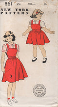 1950's New York Girl's One Piece Dress and Straight Sleeve Blouse - Chest 28" - No. 861