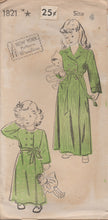 1940's New York Child's Double Breasted Robe with or without Collar - Chest 23" - No. 1821
