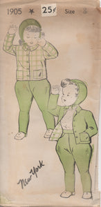 1940's New York Child's Jodhpurs, Jacket and Cap - Chest 22" - No. 1905