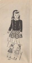 1940's Marian Martin Girl's Cap, Blouse, Skirt and Jacket Set - Breast 26" - No. 9541