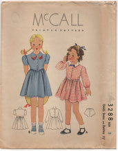 1930's McCall Girl's One Piece Dress with Drop down waist and Panties - Chest 22" - No. 3288