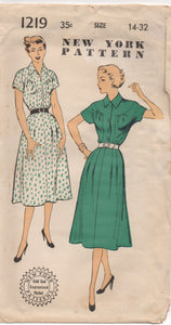 1950's New York One Piece Dress with large yoke - Bust 32" - UC/FF - No. 1219