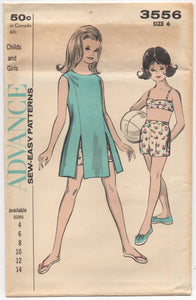1960's Advance Bra Top, Shorts, and One Piece Dress - Breast 24" - UC/FF - No. 3556