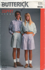1988 Butterick ESPIRIT Oversize Shirt and Shorts - Bust 30.5-31.5-32.5" - UC/FF - No. 6221