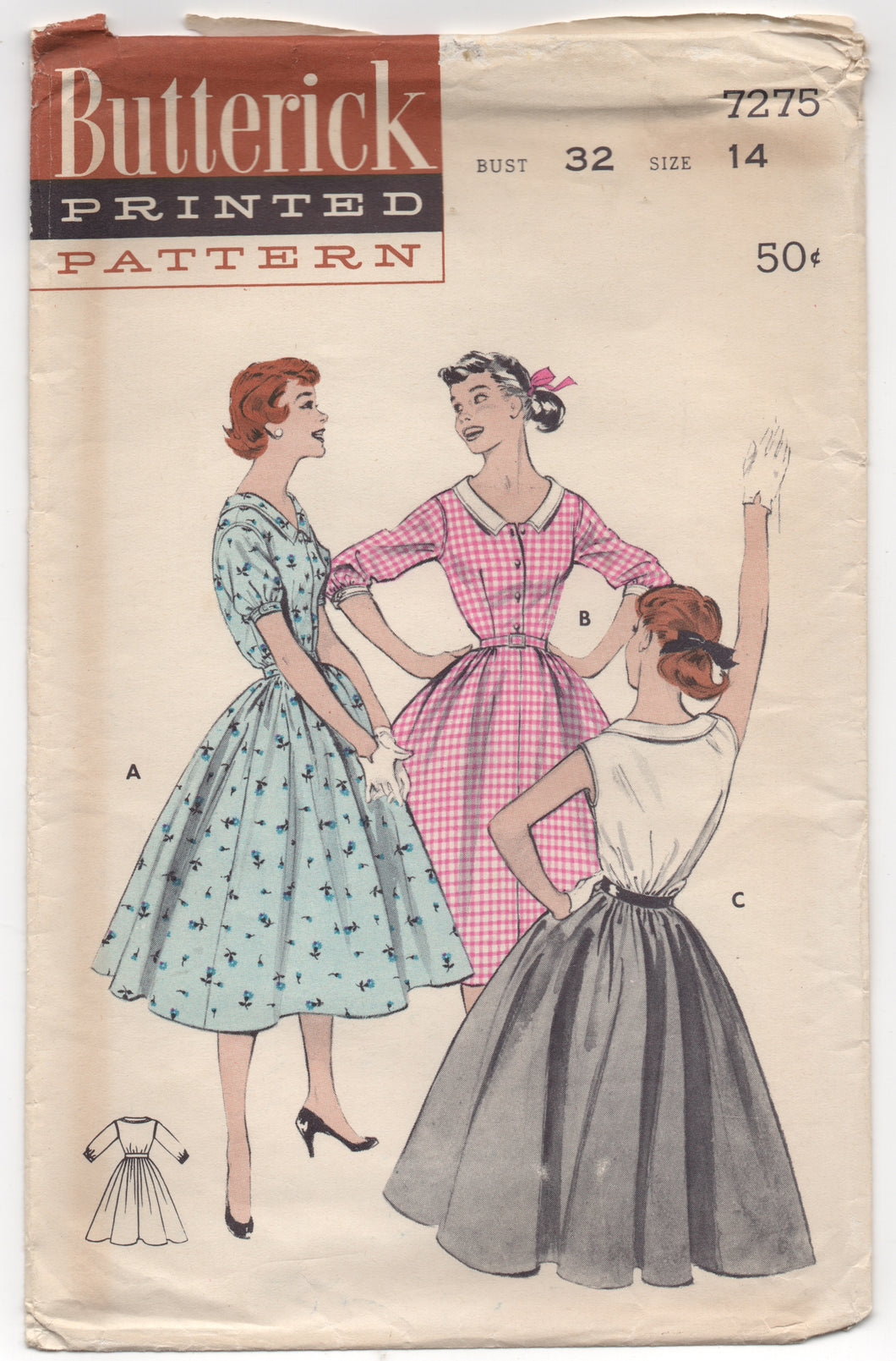 1950's Butterick Shirtwaist Dress with 
