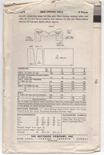 1950's Butterick Drop Waist Dress with Full or Slim Skirt & High Neckline - Bust 30" - No. 7379