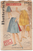 1960's Butterick Wrap Skirt with large Pockets - Waist 28" - No. 2643