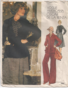 1970's Vogue Americana OSCAR DE LA RENTA Pants, Blouse, Jacket and Skirt - Bust 34" - No. 1162