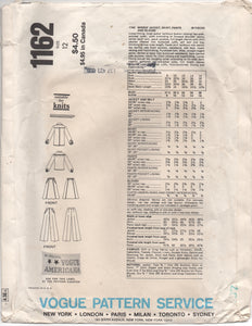 1970's Vogue Americana OSCAR DE LA RENTA Pants, Blouse, Jacket and Skirt - Bust 34" - No. 1162