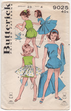 1960's Butterick Girl's Playsuit and Full overskirt - Breast 23" - No. 9025