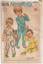 1960's Simplicity Toddler Pajama Sets in 3 styles with Lion Applique - Chest 21" - No. 8076