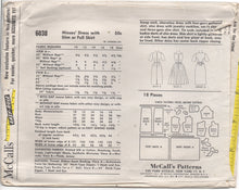 1960's McCall's One Piece Dress in Two Silhouettes - Bust 34" - No. 6038