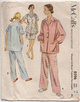 1950’s McCall’s Two-Piece Pajama Set Either Shorts or Pants - Bust 30” - No. 8596