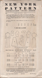 1940's New York by Louise Scott One Piece Dress with One or Three Piece Peplum and Large Collar - Bust 30" - UC/FF - No. 791