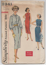 1950's Simplicity Shift dress - Bust 31.5" - No. 2341