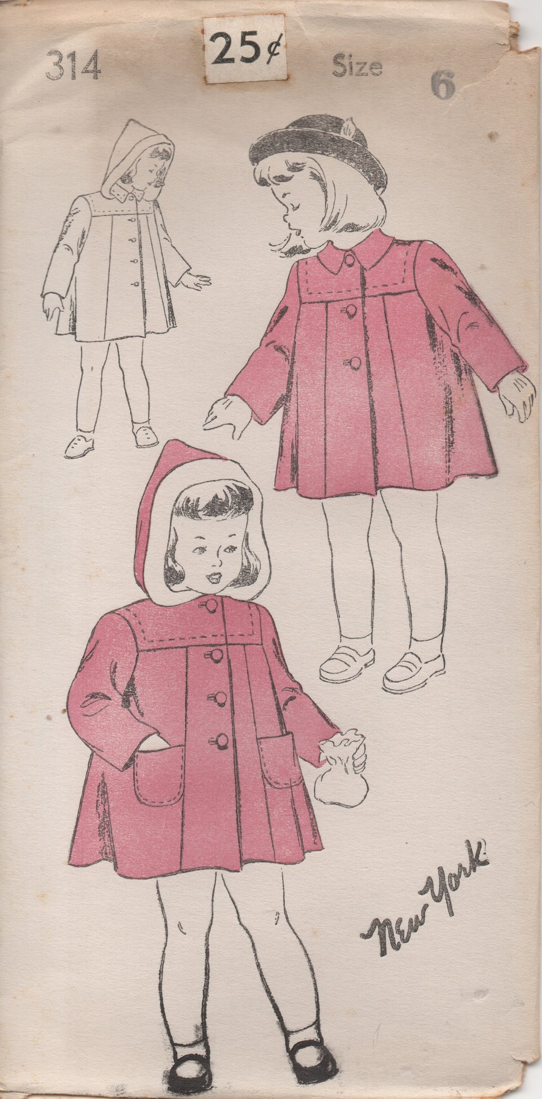 1940's New York Child's Coat with or without Hood - Chest 24