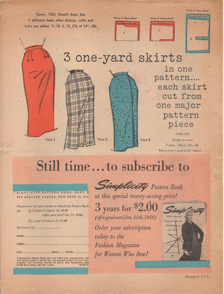 E-Book 1955 Simplicity Patterns October Home catalogue - Digital Download