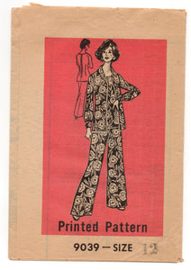 1970's Mail Order Jacket, Tunic, and Pants Pattern - Bust 34" - UC/FF - No. 9039