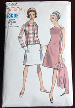 1960's Vogue One-Piece Dress with Jacket Pattern - Bust 32" - No. 7070