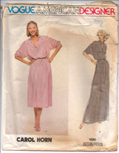 1970's Vogue American Designer Maxi or Day Dress with Button up collar and tie waist pattern - Carol Horn - Bust 36" - UC/FF - No. 1880