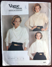 1980's Vogue American Designer Long Dolman Sleeve Blouse Pattern - Bust 32.5" - UC/FF - No. 1227