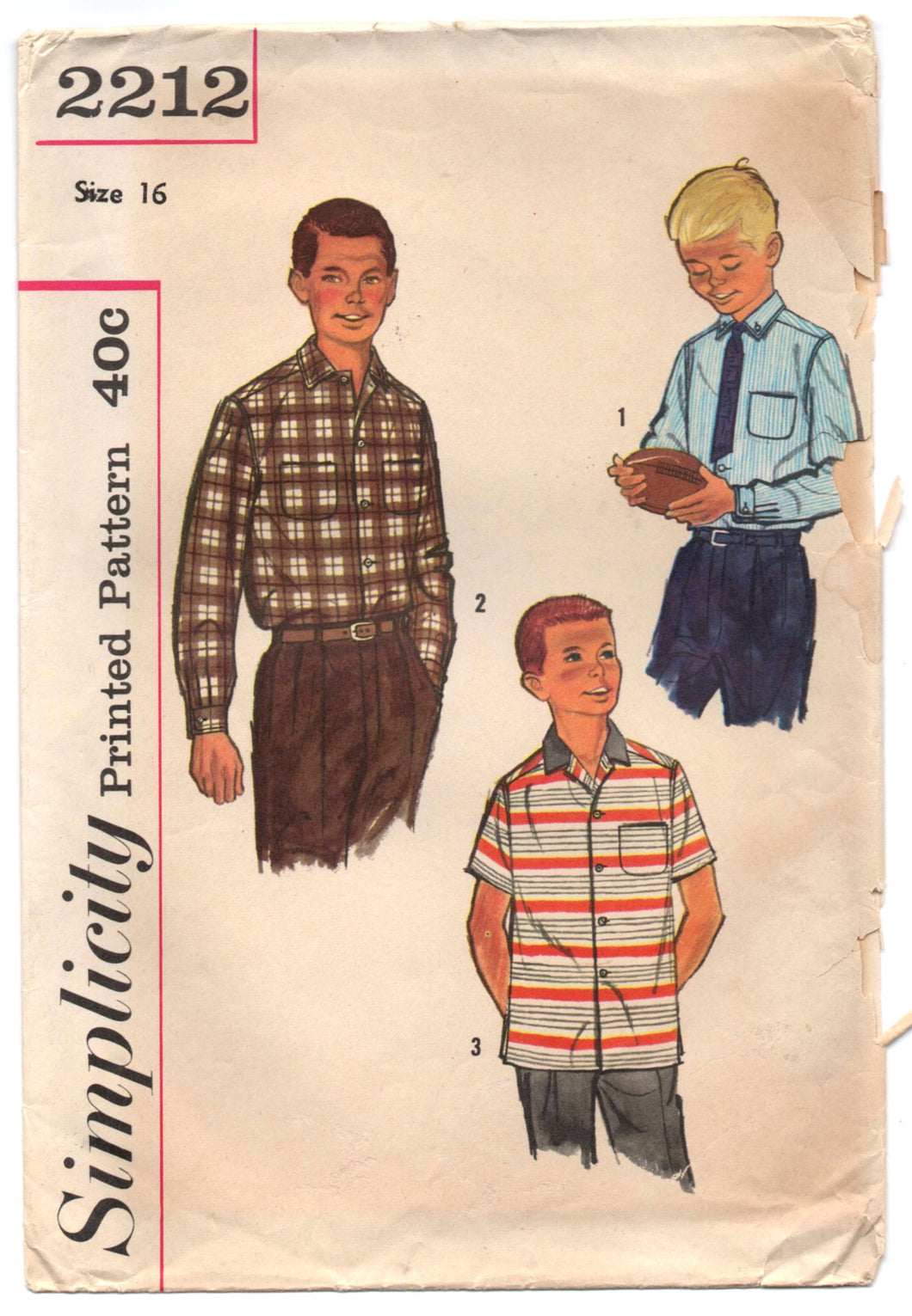 1960's Simplicity Boy's Dress Shirt pattern - Chest 34