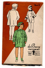 1930's DuBarry Girl's Coat and Beret Pattern - Breast 23" - No. 1166B