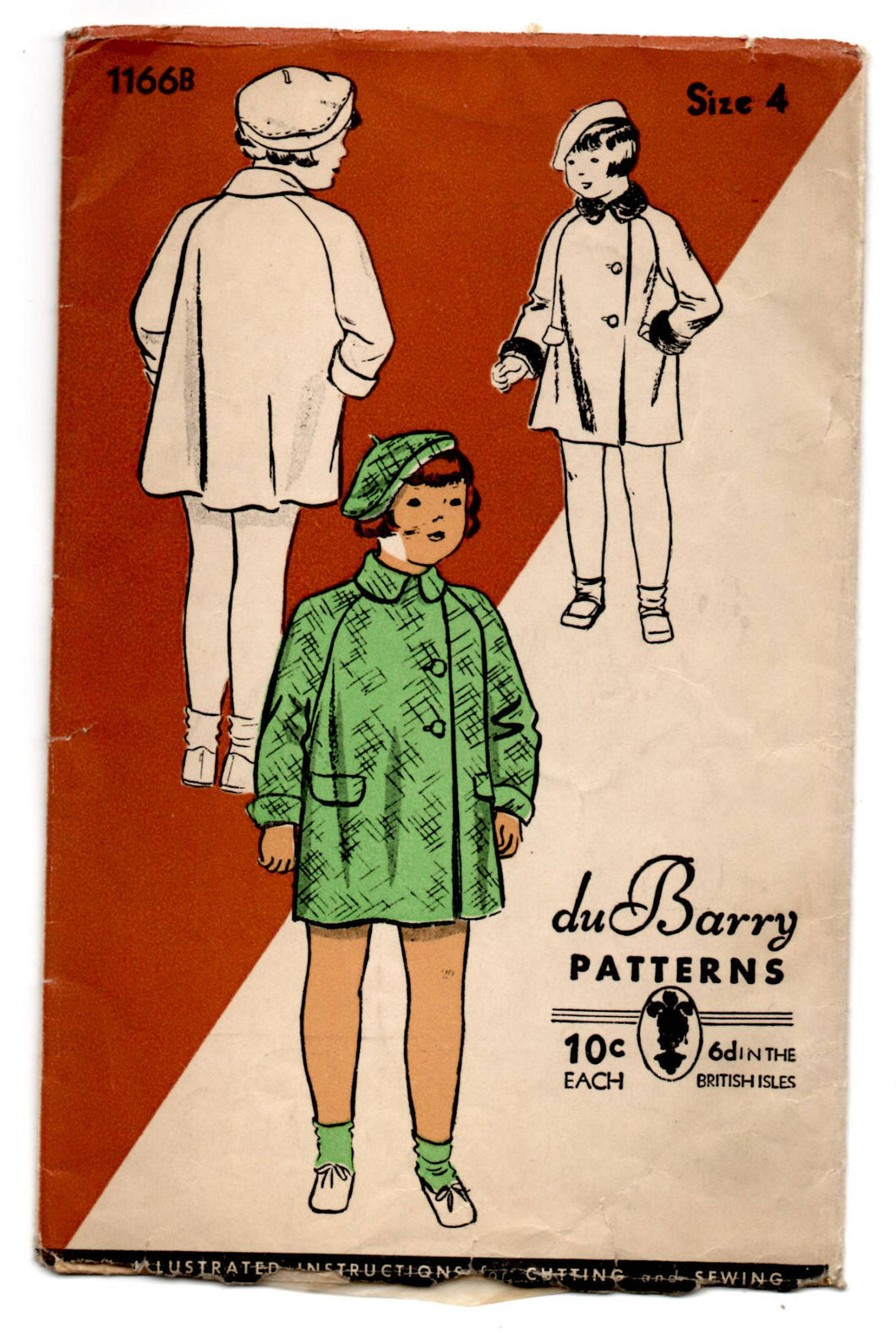 1930's DuBarry Girl's Coat and Beret Pattern - Breast 23