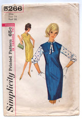 1960's Simplicity One-Piece Mod Dress and Blouse Pattern - Bust 34" - No. 5266