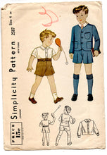 1940's Simplicity Boy's Shirt and Shorts Pattern - 4 years - No. 2587