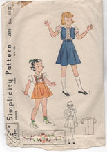 1930's Simplicity Girl's Suspender Skirt, Blouse and Bolero Pattern - 10 years - No. 2848
