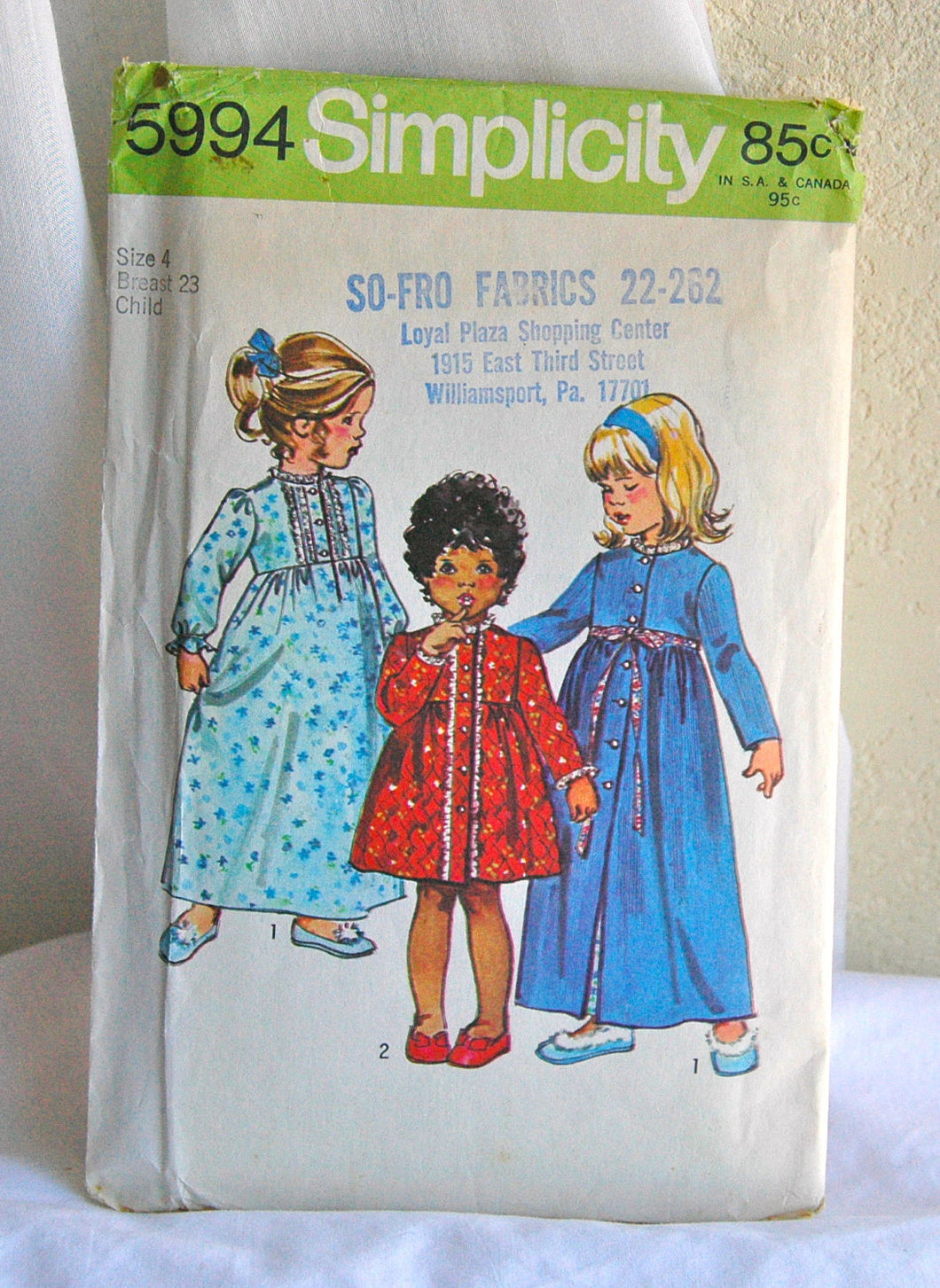 1970's Simplicity Girl's Nightgown and Robe Pattern - Chest 23