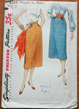 1950's Simplicity Slim Skirt Pattern - Waist 32" - No. 4254