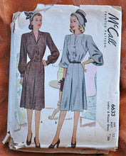 1940's McCall One Piece Dress with Deep Yokes Pattern - Bust 30" - UNCUT - no. 6633