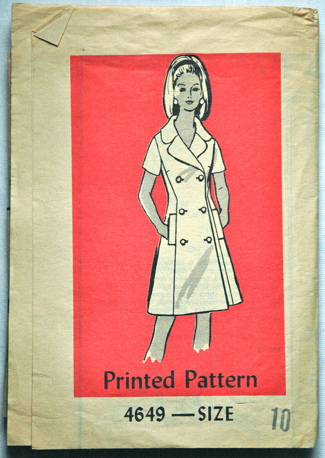 1970's Let's Sew Button-Up Dress Pattern - Bust 32 1/2 - no. 4649