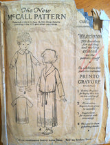 1920's McCall Child's Robe Pattern - 4-6t - No. 3313