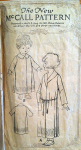 1920's McCall Child's Robe Pattern - 4-6t - No. 3313