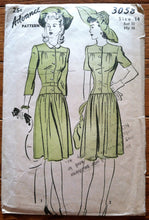 1940's Advance Women's Dress with Two Sleeve Lengths Pattern - Bust 32 - no. 3058