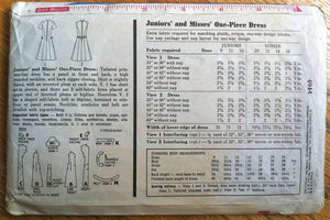1960's Simplicity Tailored Princess Dress Pattern - Bust 32"  - no. 4944