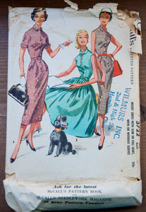 1950's McCall's Wiggle and Rockabilly Dress pattern - Bust 32" - No. 3722