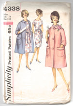 1960's Simplicity One Piece Dress and Coat Pattern - Bust 34" - No. 4338